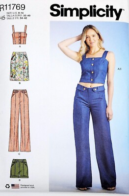 SIMPLICITY SEWING PATTERN R11769 H5  TOP SKIRT PANTS SHORTS SIZE 6-14 NEW