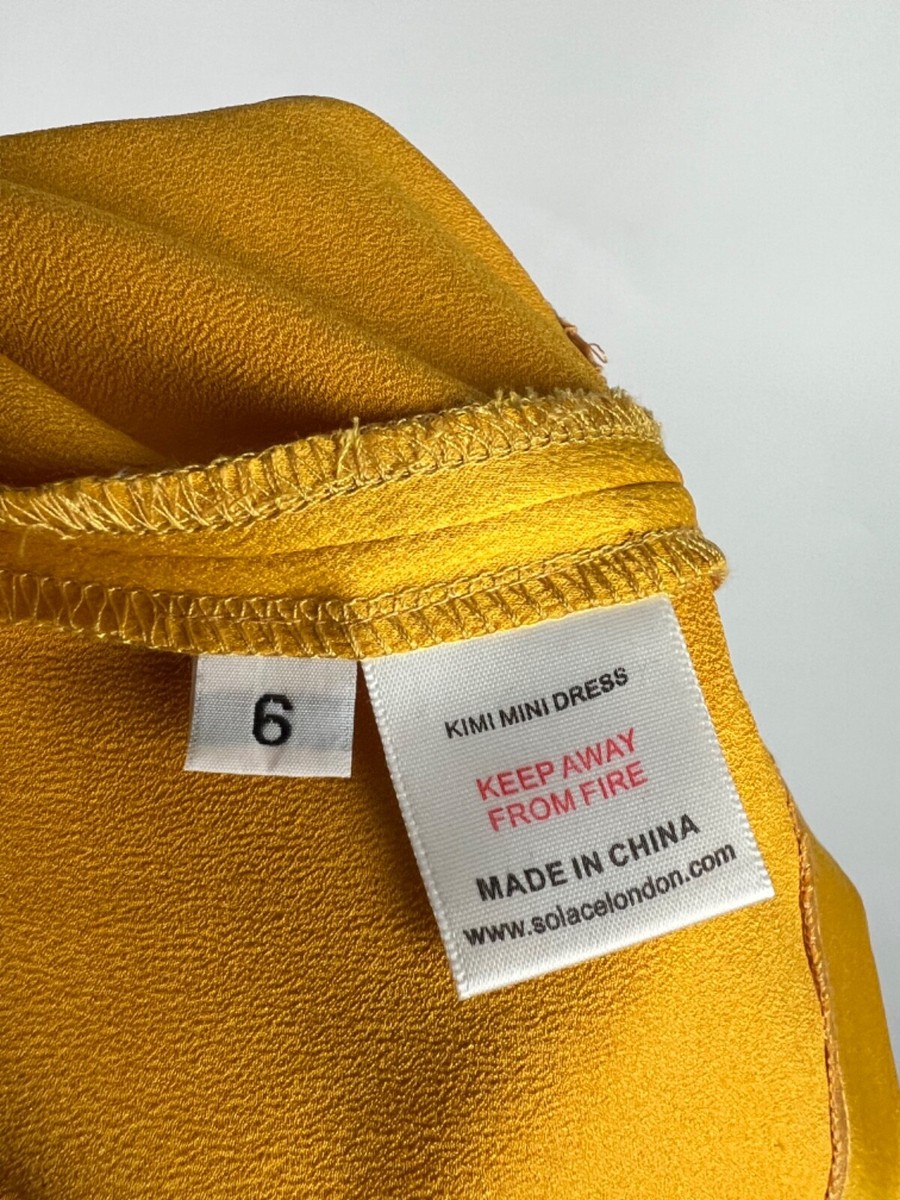 SOLACE LONDON OS1978NAVY 関税送料込 Solace London Yellow Kimi Mini Dress Size US6 | eBay