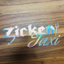 Zicken Taxi ✔ 20cm ✔ Rainbow Sticker ✔ Tuning Aufkleber ✔ Hologramm Auto Folie ✔
