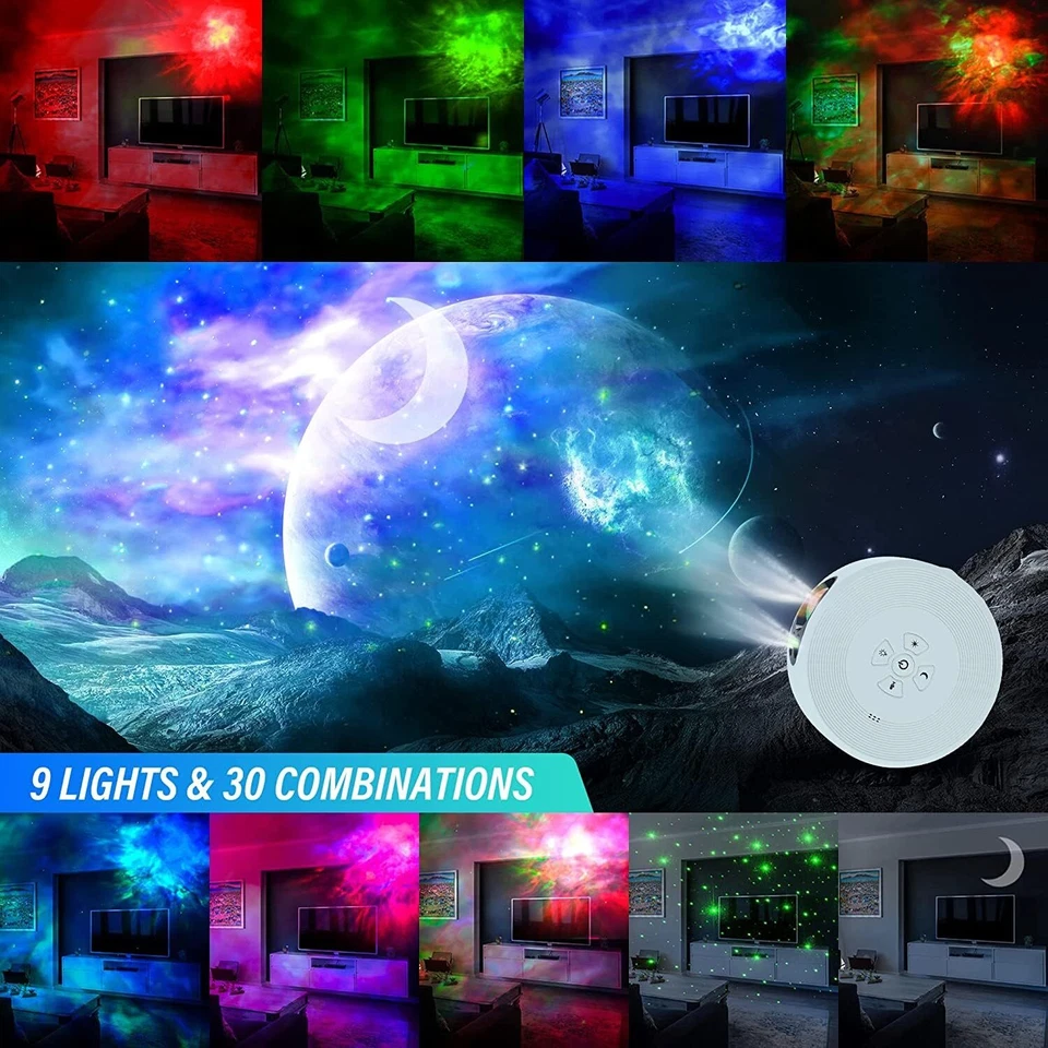 LED Sternenhimmel Projektor mit Fernbedienung Planet Discs Galaxy Nachtlicht - Bild 4 von 4