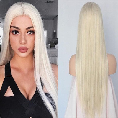 Virgin Full Lace Human Hair Wigs European Caucasian White Blonde