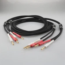 Pair 8 Cores 9AWG Pure Solid Silver Single -wire Loudspeaker Hifi Speaker Cable