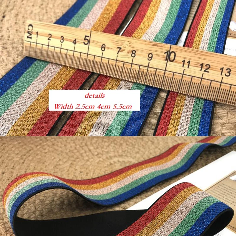 1M Arcobaleno Lavoro a Maglia Cucito Bande a Molla Elastico Morbido Colorato DIY - Immagine 3 di 4