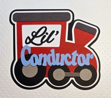 Lil' Train Conductor Title. Scrapbook, Card Making Paper Piecing
