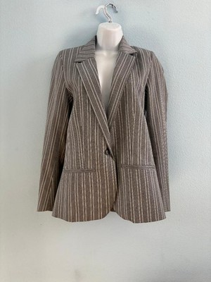 Reiko Striped Gray and White Blazer