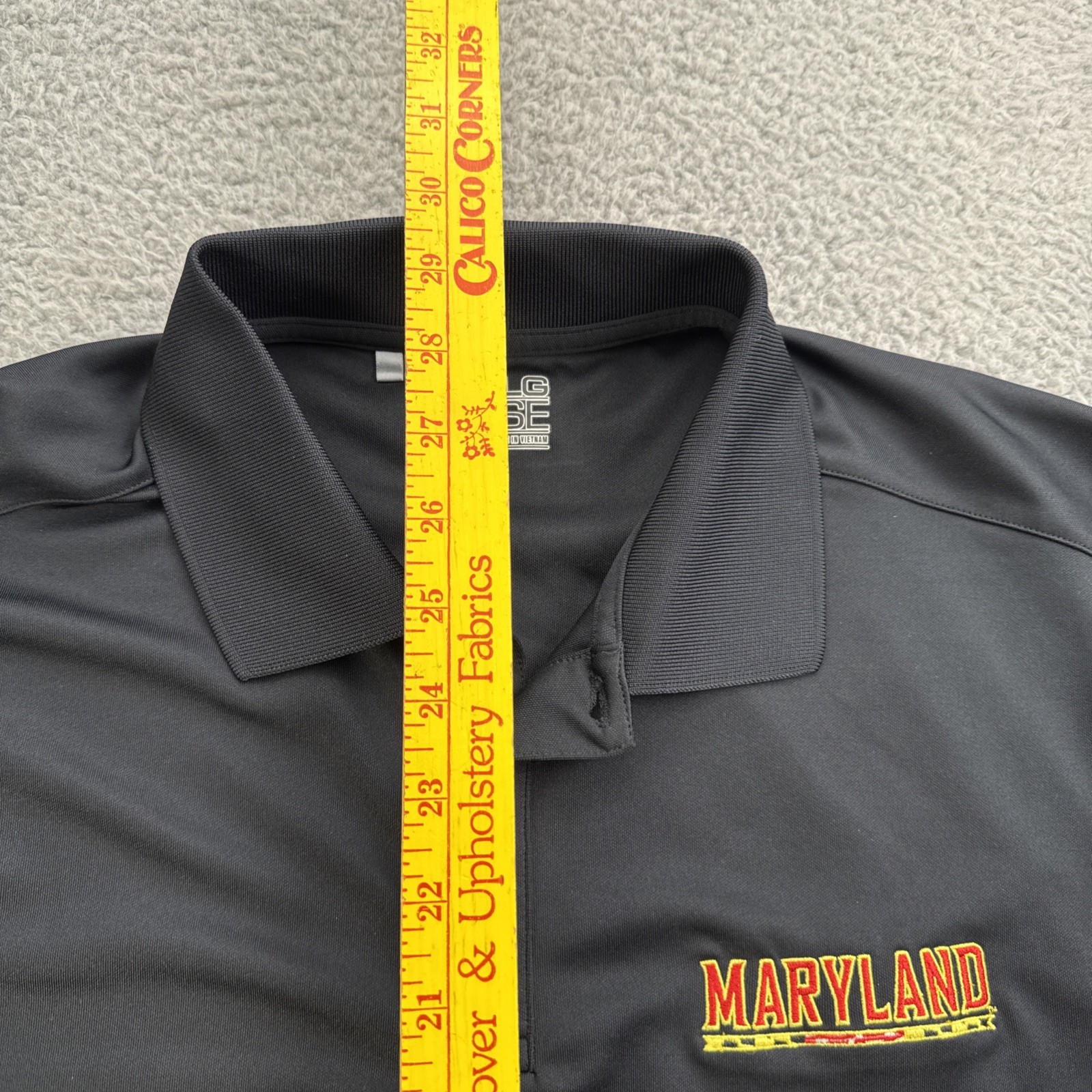 University Maryland Terps Under Armour Golf Polo Shirt Mens Large Black Big 10 thumbnail 4