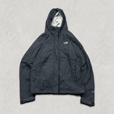 The North Face Rain Jacket Womens Medium HyVent Full Zip Hiking Coat, Black