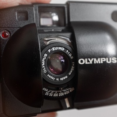 Olympus XA 35mm Film Camera, Black, 35mm f/2.8 F. Zuiko Lens
