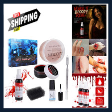 Special Effects Makeup Kit Scar Wax Fake Blood Spray Wound Wax Spatula Sponge