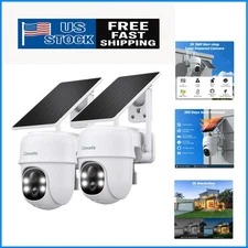 Smart Outdoor Surveillance with 2K 360° Cameras - Night Vision & SD Storage