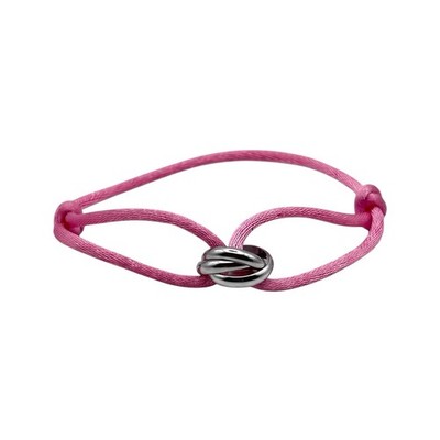 Trinity Kordelarmband Silber Edelstahl Ringe Damen Herren Verstellbar Rosa