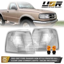 Clear Corner Lights W Bulbs Pair For 1993-1997 Ford Ranger Pickup Truck