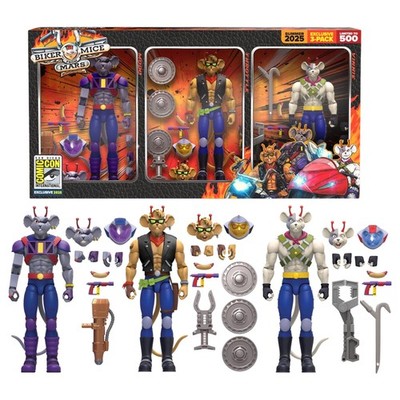 Biker Mice From Mars Action Figure Three-Pack | Throttle, Modo, & Vinnie