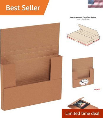 Versatile 9 5/8'' x 6 5/8'' Kraft Mailers - 50 Pack for All Your Shipping Needs