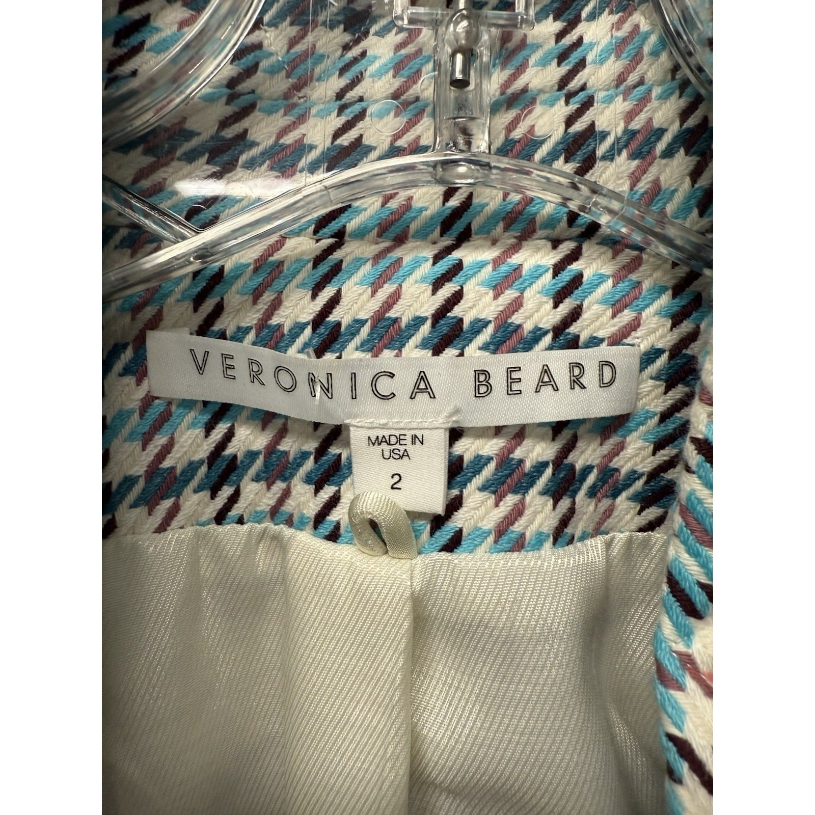 Veronica Beard Houndstooth Blazer Jacket Multi Co… - image 6
