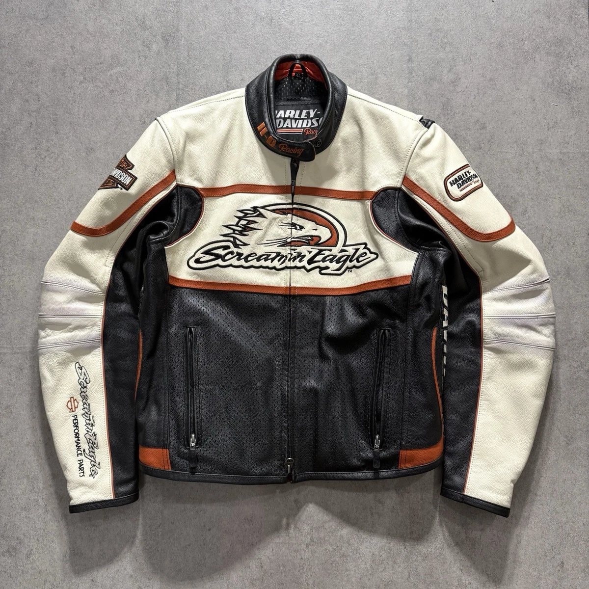 ジャケット・アウター Harley Davidson White Leather Jacket Women´s Leather Jacket 120th Anniversary white - Leather & Chrome