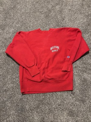 Champion Reverse Weave Warmup Red Sweatshirt L Made in USA Vtg 90s Crewneck #43