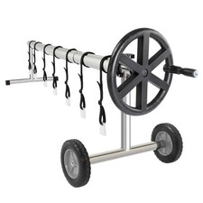 18ft Solar Swimming Pool Cover Reel Aluminum Pipe With 2 Wheels Blackgreen 18ft Solar Swimming Pool Cover Reel Aluminum Pipe With 2 Wheels Blackgreen