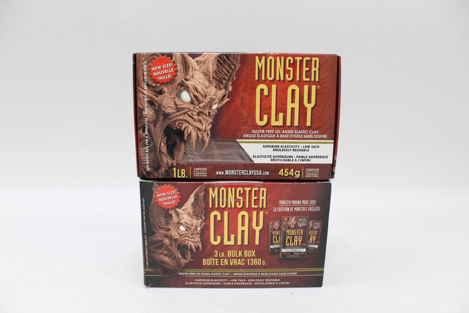 Monster Clay Sculpting Kit w/ Extra 4 lbs. of Medium Brown Elastic Clay