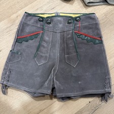 VINTAGE GERMAN LEDERHOSEN GRAY SUEDE LEATHER OKTOBERFEST FESTIVAL Childrens
