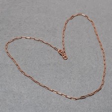 Pure Solid Copper Paper Link Chain Women And Men Chain Copper Necklace SR 01