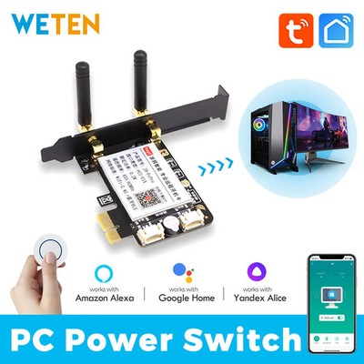 Tuya Wifi Computer Power Reset Switch USB PCIe Card 433 RF Remote PC Power Butto