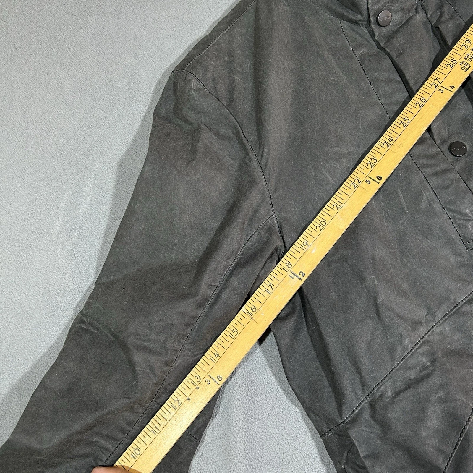 Vollebak Planet Earth Jacket Medium Black Waxed Cotton Beeswax Utility Coat - product detail image 16