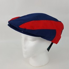 Vintage 80s Striped One Size USA Made Golf Newsboy Gatsby Cabbie Cap Hat Preppy