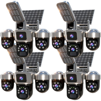 #ad #ad 4PCS Solar Battery Wireless WiFi Outdoor Pan Tilt Home Security Camera CCTV PTZ $259.99