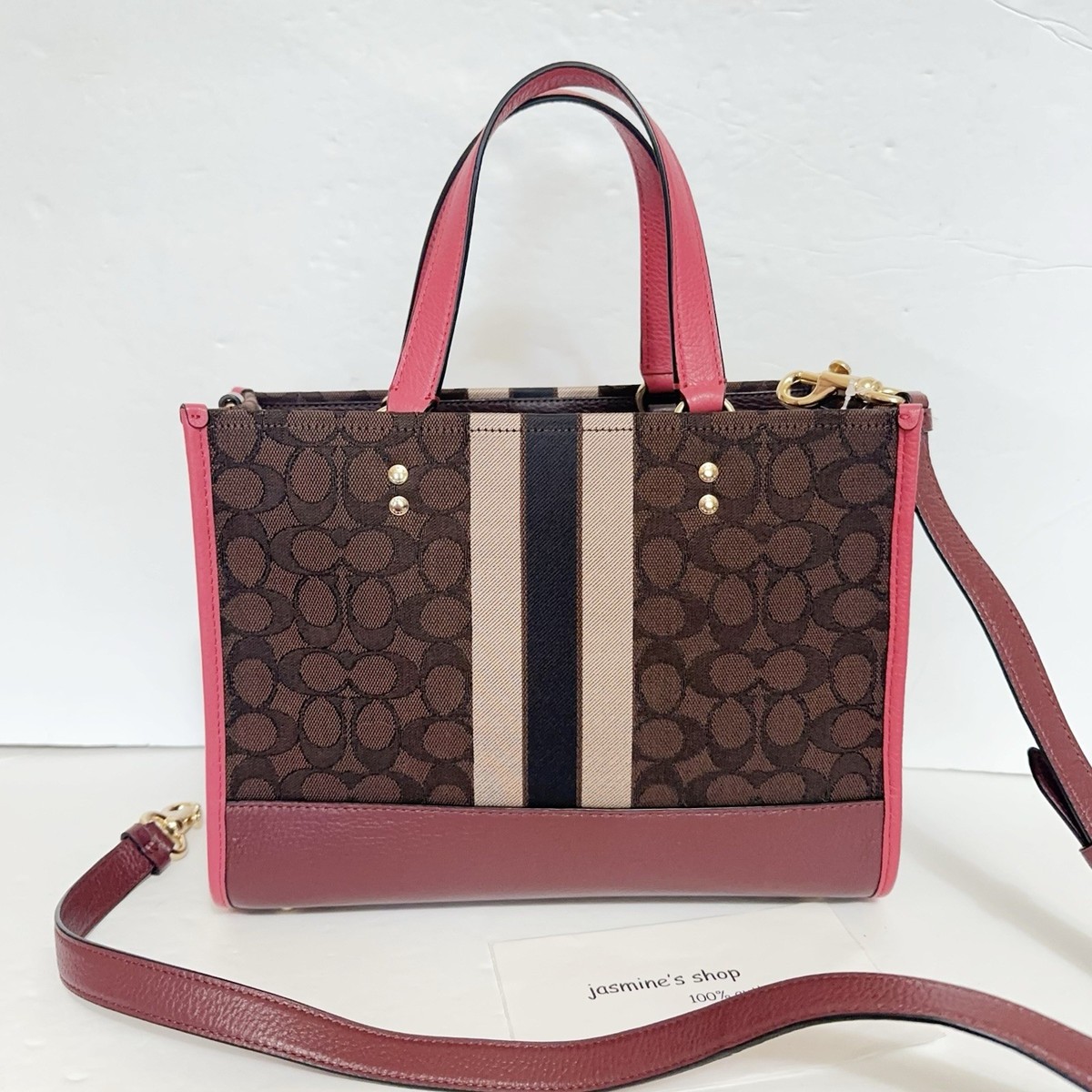 NEW COACH Dempsey Carryall Signature Jacquard & Stripe