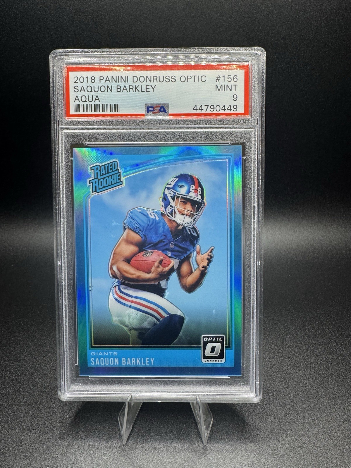 2018 Donruss Optic - Rated Rookie Saquon Barkley #156 Aqua Prizm /299 (RC)