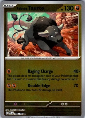 Paldean Tauros 048/094 Uncommon Phantasmal Flames Pokemon Reverse Holo Near Mint