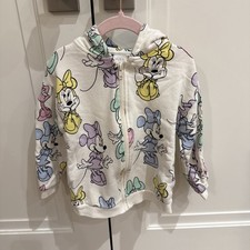 Zara Disney Minnie Mouse Hoodie Girls Pastel Full Zip Hooded Jacket Size 4-5 Y