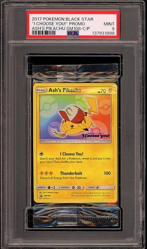 Pokemon 2017 Ash's Pikachu SM108 Black Star Promo I Choose You Sealed PSA 9