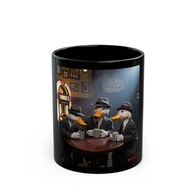 Noir Duck Mafia Ceramic Mug   11oz/15oz Black Coffee Cup