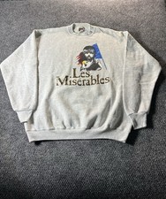 Vintage Les Miserables Art Sweatshirt Long Sleeve Grey Size Xl