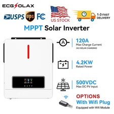 US STOCK 4200W DC 24V AC 220V Off/Gird Tie Solar Inverter MPPT Pure Sine Wave 