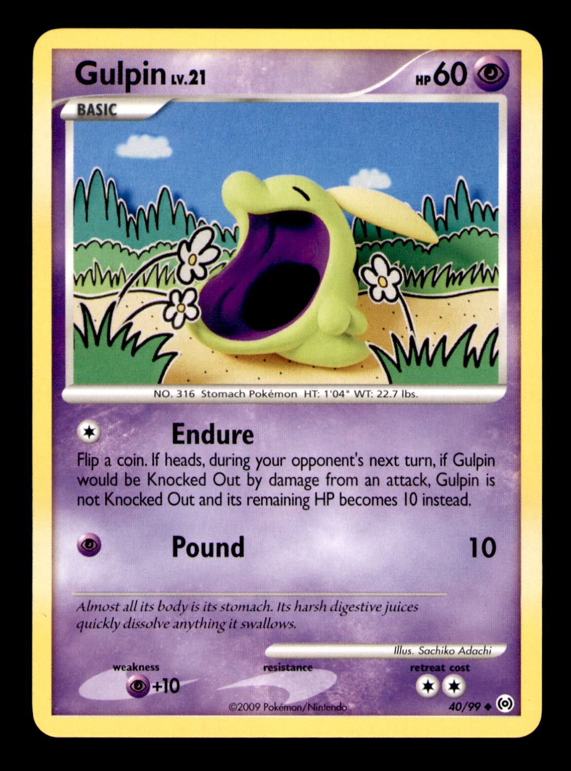 Gulpin 40/99 Uncommon Arceus Pokemon Near Mint