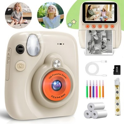 Sofortbildkamera Digitalkamera DIY 1080P Geschenke Für Mädchen Jungen 3-12 Jahre