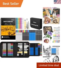All-in-One 176 PCS  Sketching Kit with Multi-Color Pencils & Sketchbook