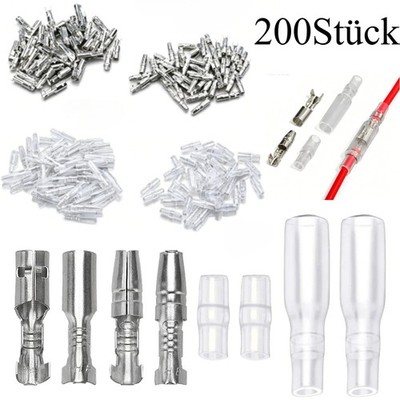 200 Stücke 3.9mm Rundsteckverbinder Kit Messing Bullet Male & Female Wire Ter