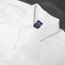 Brooks Brothers Dress Shirt Men's 18.5 34 Long Sleeve Button-Up Solid White