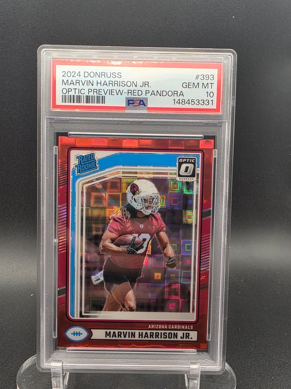 2024 Donruss - Marvin Harrison Jr. #393 Optic Preview Red Pandora PSA GEM MINT10