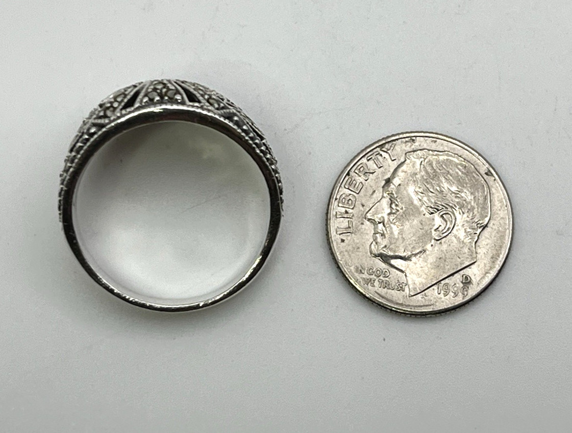 JUDITH JACK Solid Sterling Silver MARCASITE size … - image 7