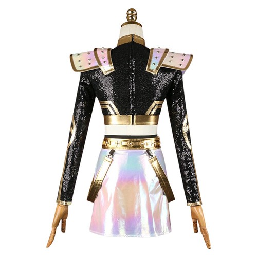 Korean superstar Zoey Golden Women Black Stage Outfit Cosplay Costume+Zoey Wig - Picture 5 of 19