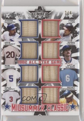 2021 Leaf Lumber Pewter 2/4 Andre Dawson Mike Schmidt Bob Horner Dale Murphy i5f