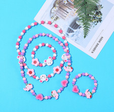 Alpaca animal Wood Bead Children's necklace bracelet Jewelry Sets for kids gift 