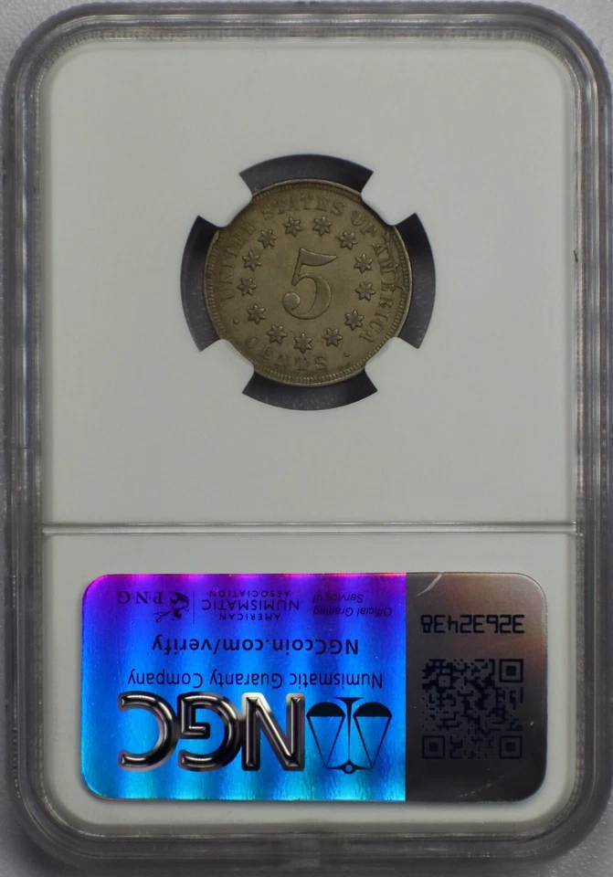 1867 No Rays 5c Shield Nickel - NGC AU 50 - Image 4 of 4
