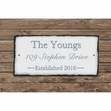 Customizable Slate Home Address House Sign - Handmade and Personalized with Name