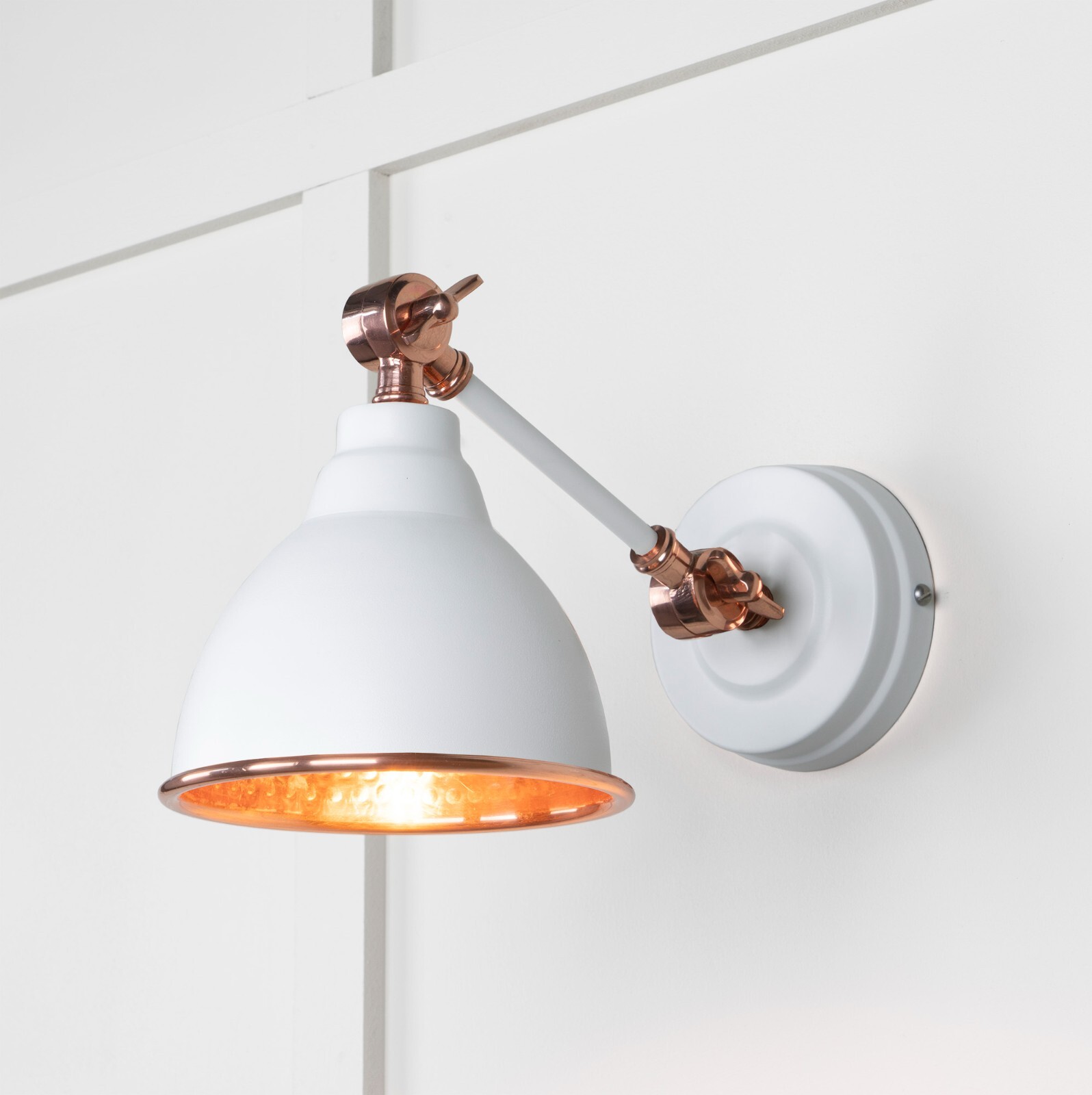 From The Anvil 49717SF Hammered Copper Brindley Wall Light in Flock